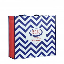 Custom Full-Color Laminated Non-Woven Promotional Tote Bag18"x16"x6" with Logo