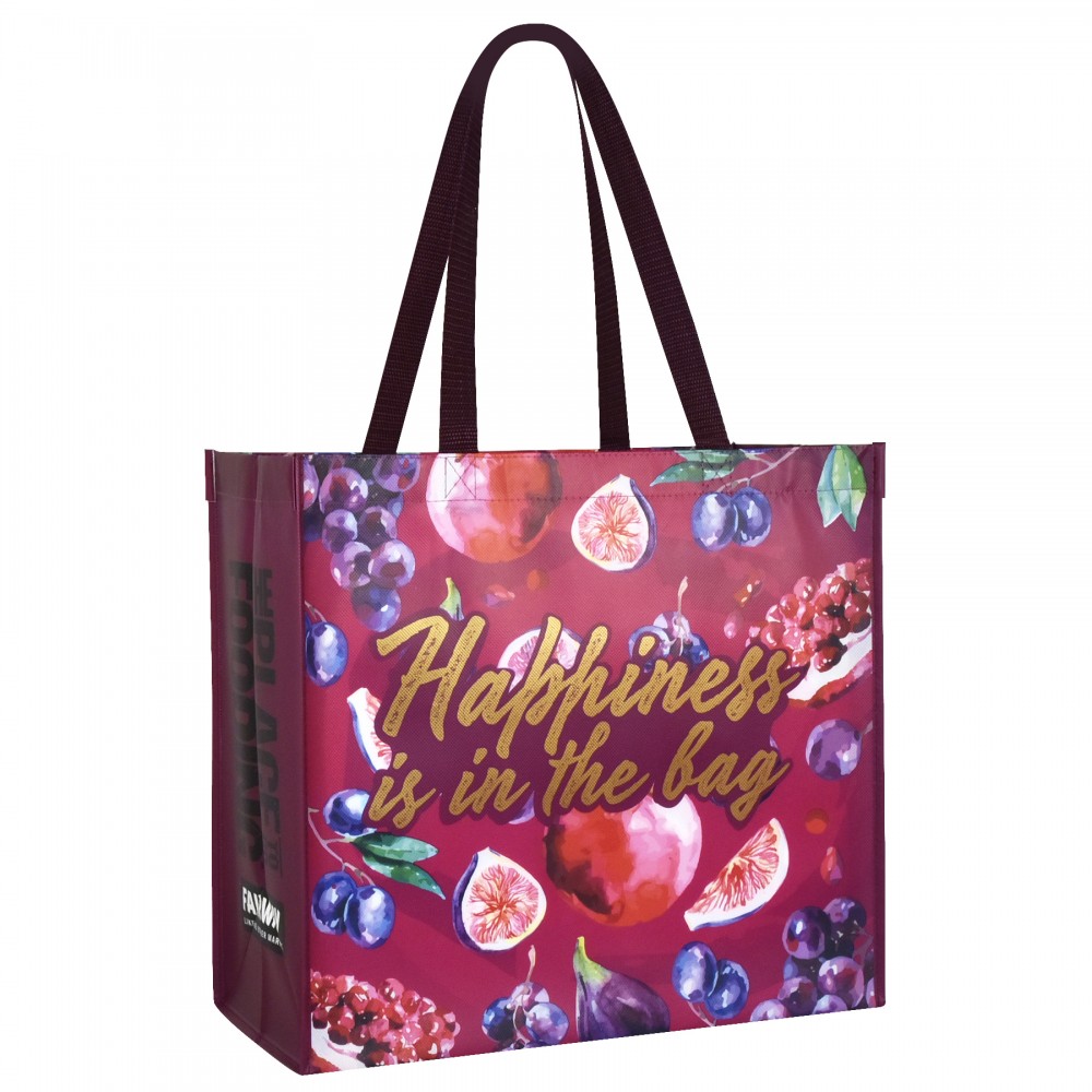 Logo Branded Custom Full-Color Laminated Non-Woven Promotional Tote Bag 15.5"x14.5"x8"