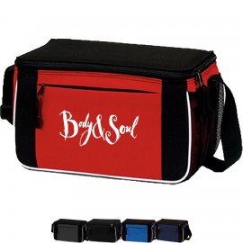 Logo Branded Premium Insulated 8 Pack Lunch Cooler Bag w/ Front Pocket & Side Mesh (11" x 7" x 6")