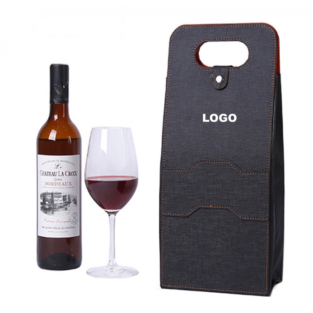 Custom PU Leather Case Beer Wine Bottle Bag