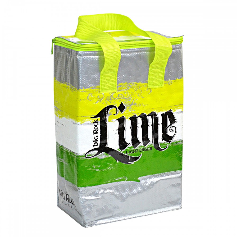 Custom 145g Laminated Woven Insulated 12-Can Cooler Bag 9"x12"x6" with Logo