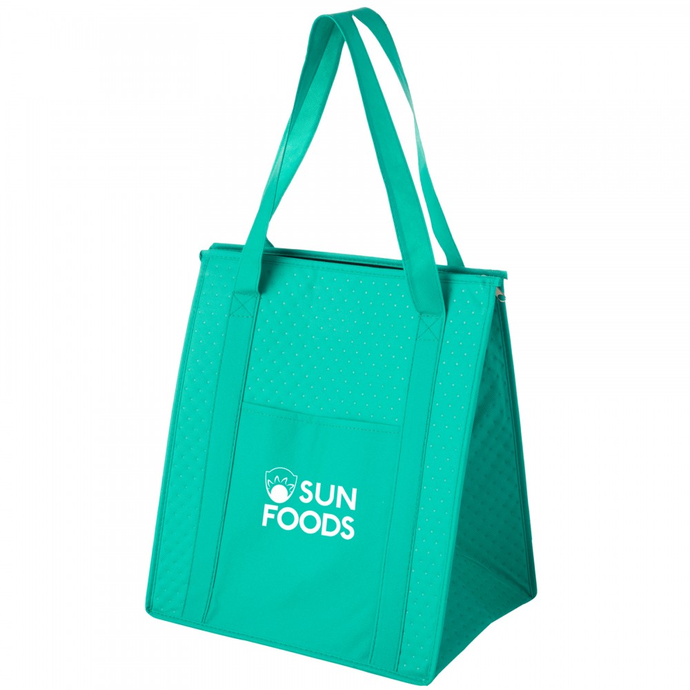 Logo Branded Insulated Non-Woven Grocery Tote Bag w/ Insert (13"x10"x15") Logo Branded Insulated Non-Woven Grocery Tote Bag w/ Insert (13"x10"x15")