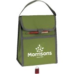 Eco-Insulated Tear Resistant 6 Pack Cooler Lunch Bag w/ Front Pocket (8.5" x 10" x 6") with Logo