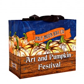 Custom 145g Laminated Woven Grocery Tote Bag 15"x13"x8" with Logo  Custom 145g Laminated Woven Grocery Tote Bag 15"x13"x8" with Logo