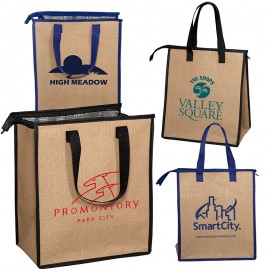 Jute Cooler Tote with Logo  Jute Cooler Tote with Logo