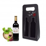 Promotional 2 Bottles Package Leather Protection Wine Carrying Tote Bag