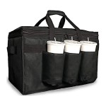 Customized Insulated Food Delivery Bag with Cup Holders