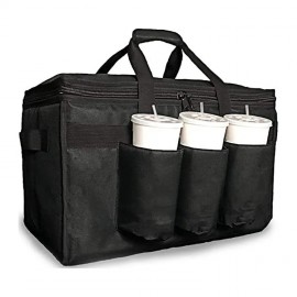 Insulated Food Delivery Bag with Cup Holders with Logo  Insulated Food Delivery Bag with Cup Holders with Logo
