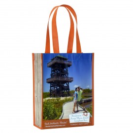 Custom Full-Color Laminated Non-Woven Promotional Tote Bag 9"x12"x4.5" with Logo