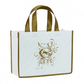Custom 200g Laminated Non-Woven Quilted Tote Bag 13"x10"x5" with Logo  Custom 200g Laminated Non-Woven Quilted Tote Bag 13"x10"x5" with Logo