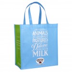 Custom Full-Color Printed 145g Laminated RPET (recycled from plastic bottles)Tote Bag 14"x16"x8"