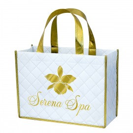 Promotional Custom 200g Laminated Non-Woven Quilted Tote Bag 13"x10"x5"