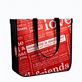 Promotional Custom Full-Color Laminated Lululemon Style Round Cornered Tote Bag 15.5"x14"x6"