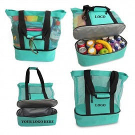 Personalized Mesh Travel Bag with Insulated Cooler  Personalized Mesh Travel Bag with Insulated Cooler