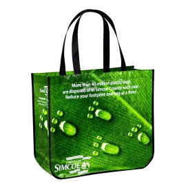 Customized Custom Full-Color Laminated Non-Woven Round Cornered Promotional Tote Bag14"x15"x6"