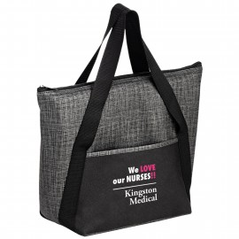 Insulated Tweed Look Non-Woven Tote (14"x11"x5") - Screen Print with Logo  Insulated Tweed Look Non-Woven Tote (14"x11"x5") - Screen Print with Logo