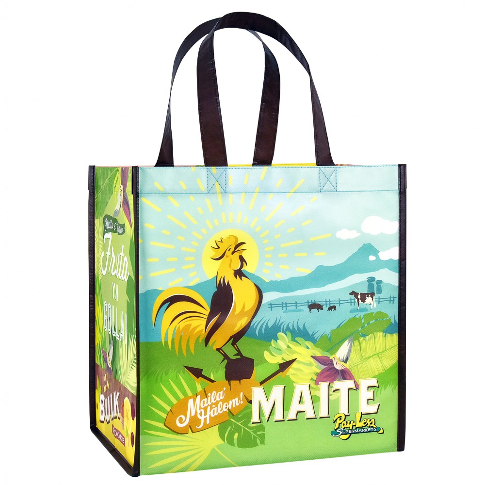 Custom 120g Laminated Non-Woven PP Tote Bag 12.5"x13"x8.5" with Logo