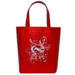 Textured Laminated Metallic Tote Bag (12"x 13"x 4")