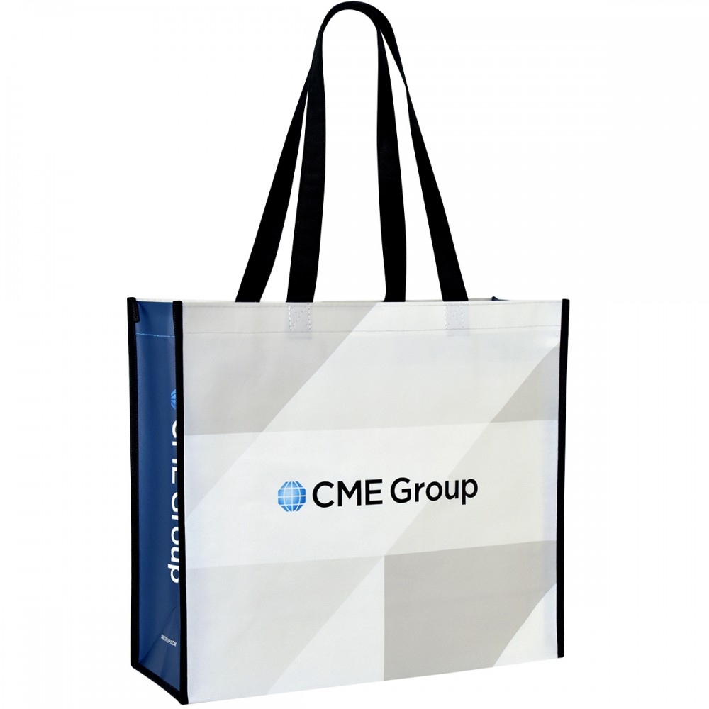 Logo Branded Custom 120g Laminated Non-Woven Promotional Tote Bag 16"x14"x6"
