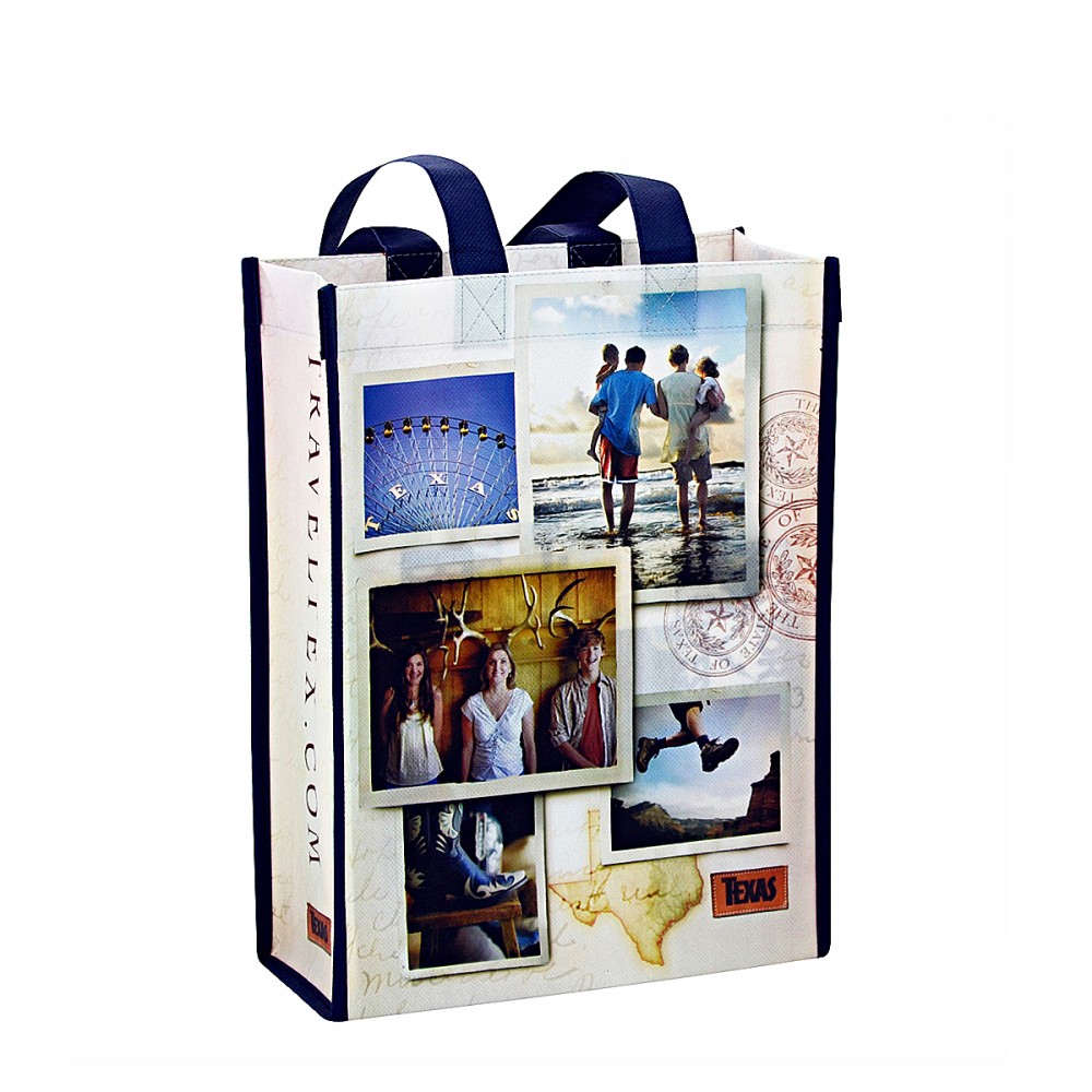 Personalized Custom Full-Color Laminated Non-Woven Promotional Tote Bag9"x12"x4.5"