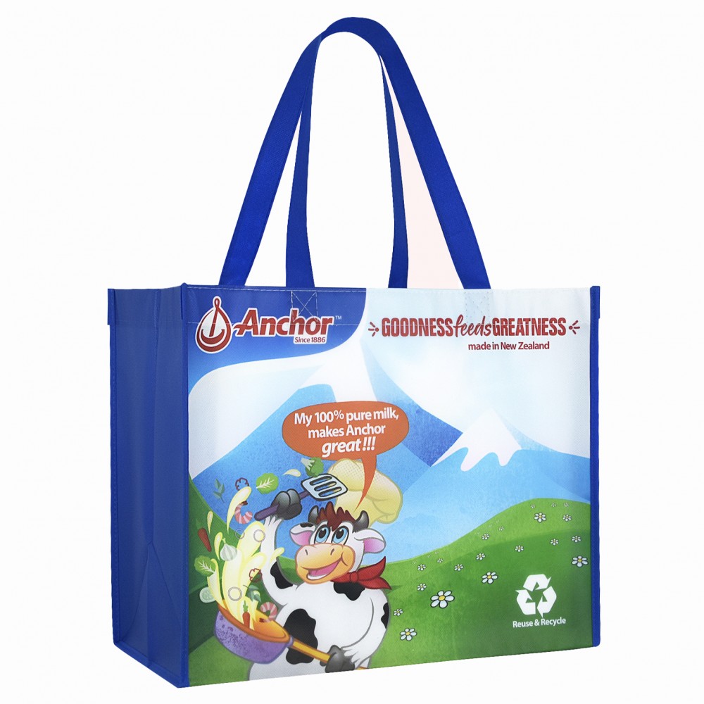 Custom Custom Full-Color Laminated Non-Woven Library Tote 14.25x11.75x8.25