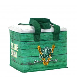 Water-Proof Full-Color Laminated Insulated 6-Can Cooler Bag w/3-Side Zipper Closure 8"x6.5"x6.75" with Logo
