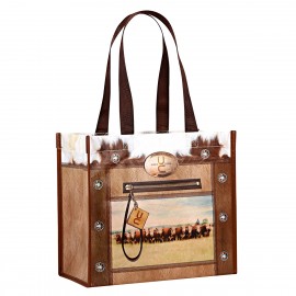 Customized Custom Full-Color Laminated Non-Woven Promotional Tote Bag12"x10.5"x6.25"