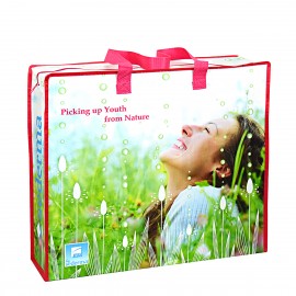 Promotional Custom Full-color Laminated Non-Woven Zipper Tote Bag 20"x17"x6"