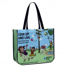 Custom Full-Color Laminated Non-Woven Round Cornered Promotional Tote Bag16"x14"x6" with Logo