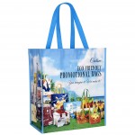 Top Quality Full-Color Eco-Friendly Laminated Woven Promotional Tote Bag 13"x15"x8" with Logo