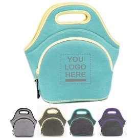 Logo Branded Solid Color Neoprene Lunch Tote