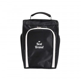 Custom Portable Black Golf Shoe Bag With Side Pockets  Custom Portable Black Golf Shoe Bag With Side Pockets