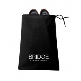 Promotional Cotton Canvas Drawstring Shoe Bag- 11" x 16"  Promotional Cotton Canvas Drawstring Shoe Bag- 11" x 16"