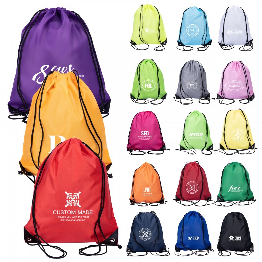 Logo Branded Oxford Drawstring Backpack Logo Branded Oxford Drawstring Backpack