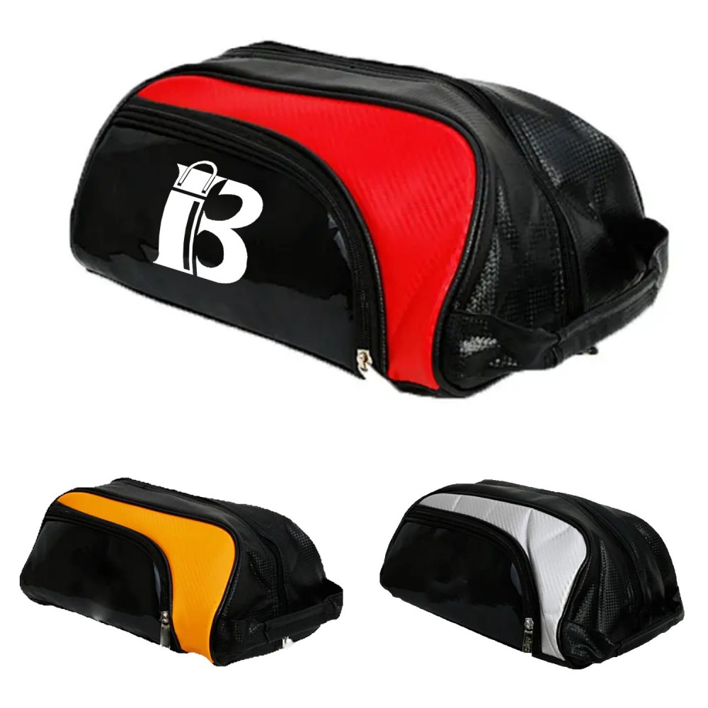 PU Leather Dustproof Golf Shoe Bag with Logo
