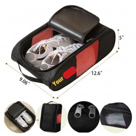 Customized Premium PU Leather Golf Shoe Bag with Dust Protection