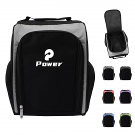 Logo Branded Polyester Golf Shoe Bag W/ Side Pockets & Handle