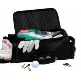 Promotional Man-Made Leather Golf Shoe & Accessory Bag (15 1/4"x7"x6 1/2")
