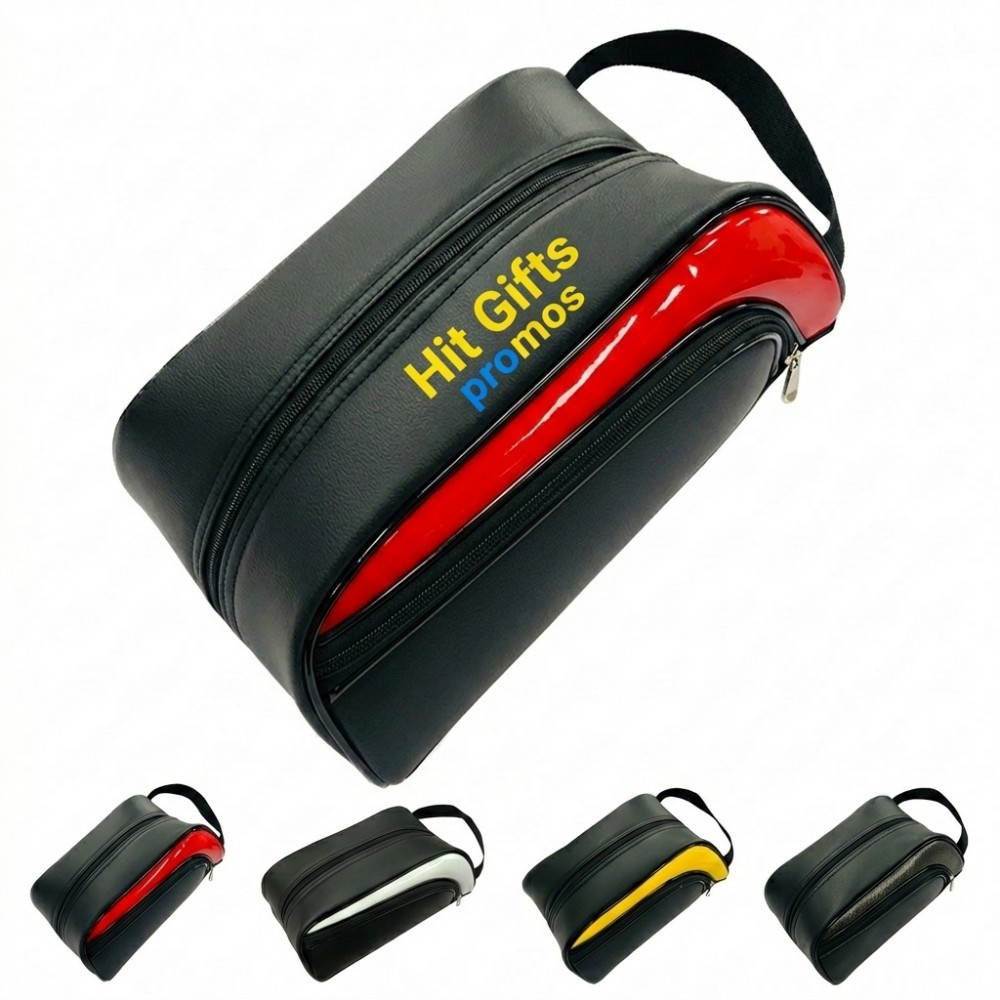 Logo Branded Golf Shoe Bag with PU Leather