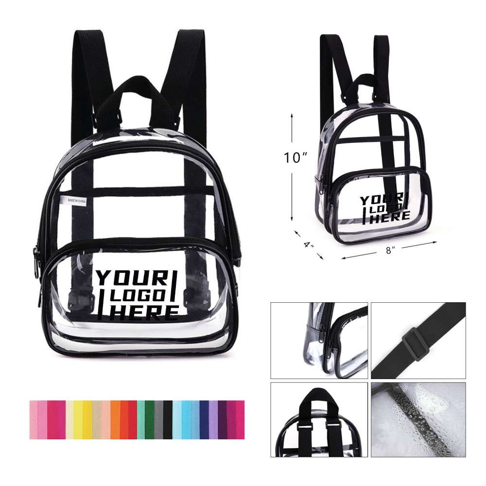 Personalized Mini PVC Clear Bag Transparent Backpack MOQ50pcs