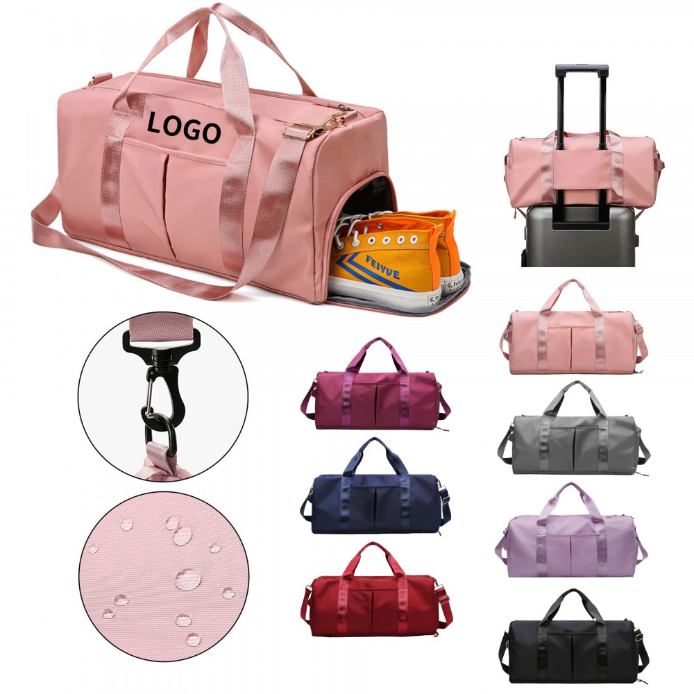 Waterproof Nylon Sports and Travel Duffel Bag with Logo Waterproof Nylon Sports and Travel Duffel Bag with Logo