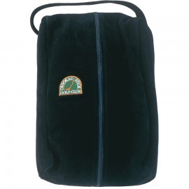 Genuine Suede Fur Lined Clubhouse Style Shoe Bag - Embroidered with Logo
