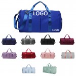 Custom Sports Water Resistant Nylon Duffel Bag w/Shoes Compartment MOQ20PCS