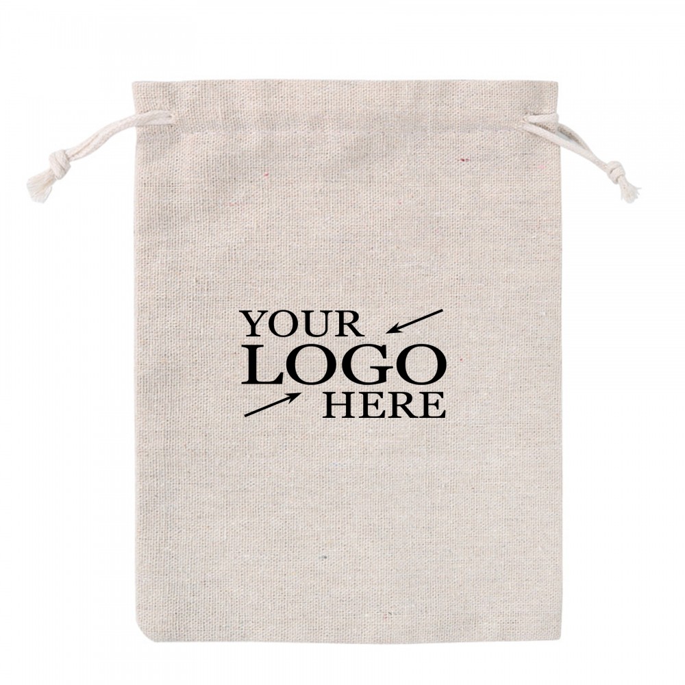 Reusable Cotton Drawstring Pouch with Logo