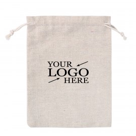 Reusable Cotton Drawstring Pouch with Logo