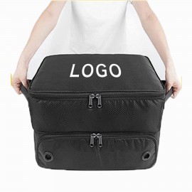 Logo Branded Waterproof Double Layer Golf Shoe Bag