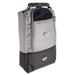Grey Shoe Bag With Blue Interior with Logo