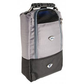 Grey Shoe Bag With Blue Interior with Logo  Grey Shoe Bag With Blue Interior with Logo