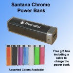 Santana Chrome Power Bank - 2000 mAh with Logo