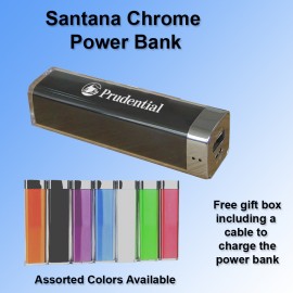 Personalized Santana Chrome Power Bank - 2000 mAh No Extra Tariff